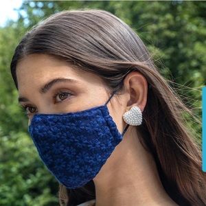Lele Sadoughi Face Mask - Navy